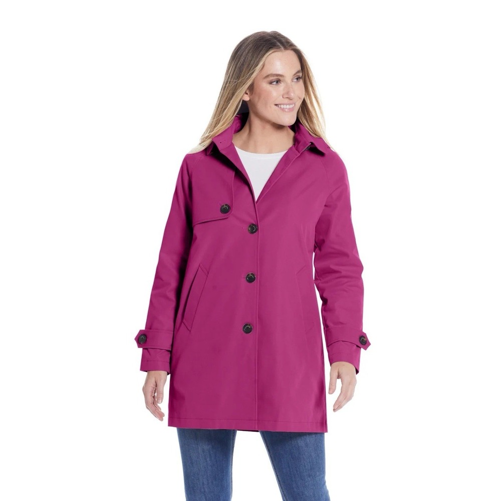 Weatherproof plus size All Weather Coat Plus Size 1X Magenta‎ Pink Rain Coat